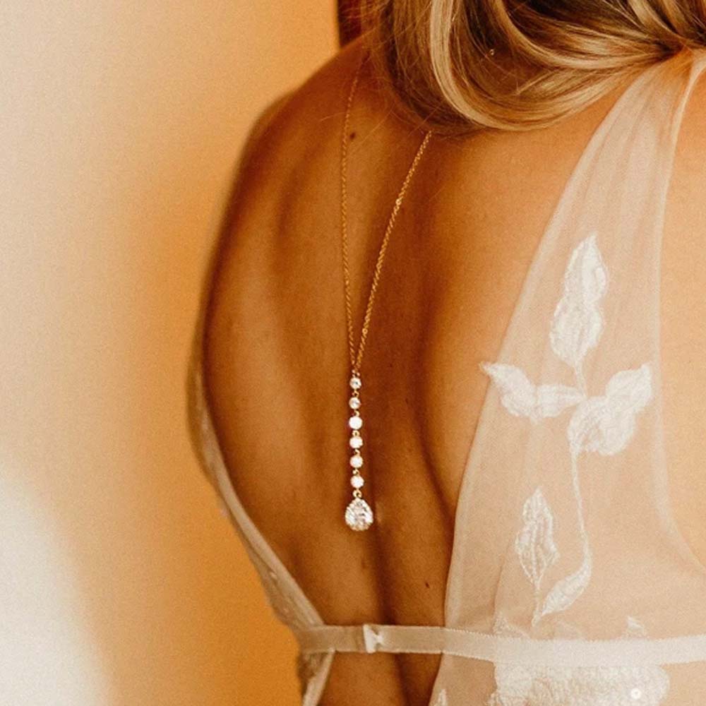 Body Jewelry Necklace - Stonefans-collar de cadena con espalda descubierta