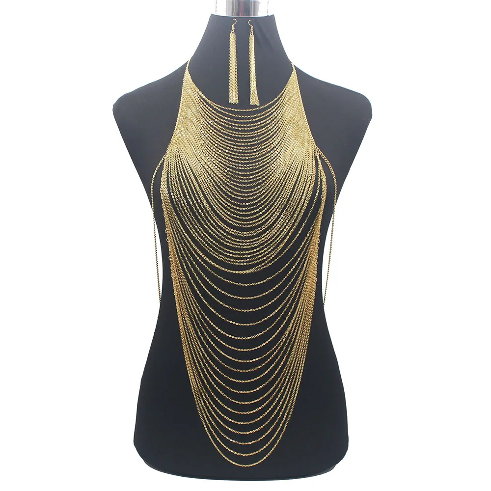 Body Jewelry Necklace - Collar de arnés de esclavo con