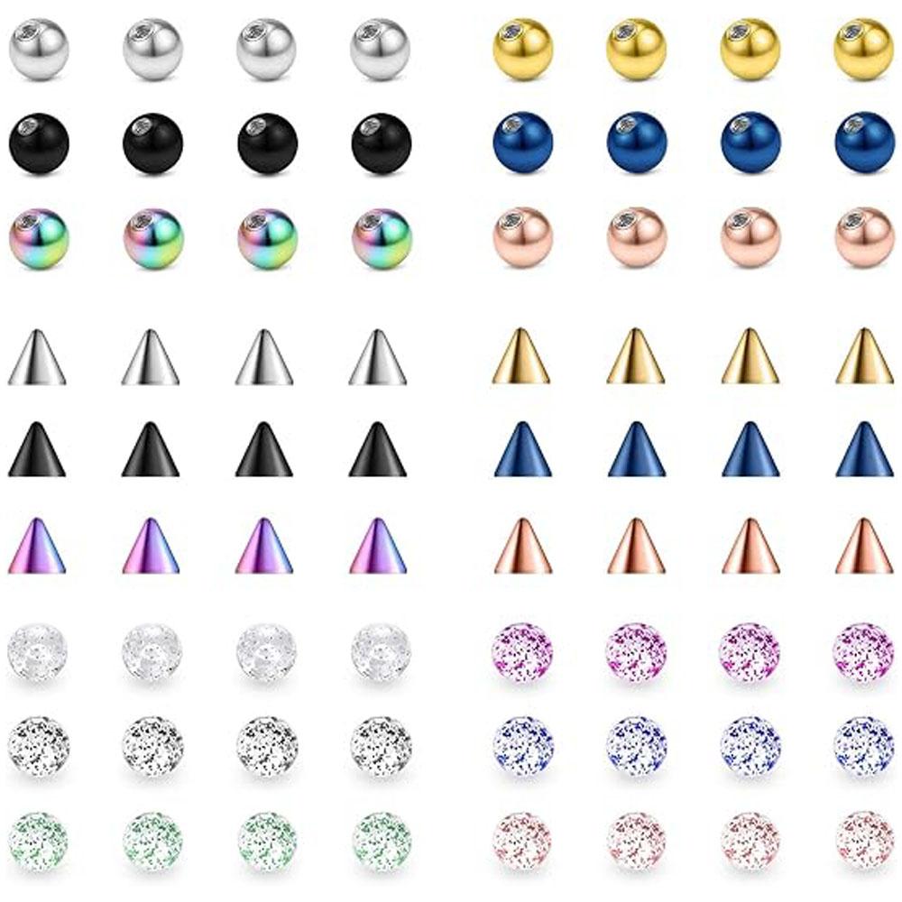 Body Jewelry Replacement Ball - Juego de 36-48 piezas de bolas