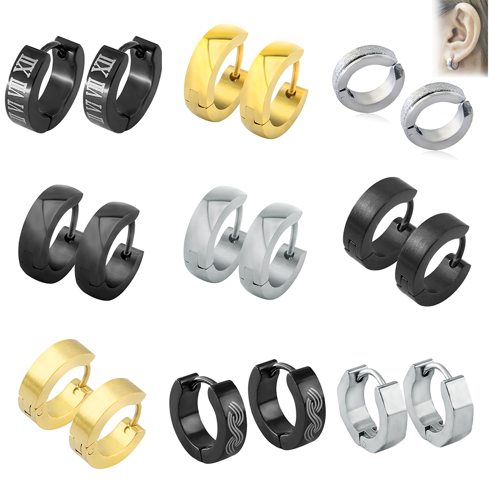 Body Jewelry Surgical Steel - ZS Kpop-pendientes de Aro para hombre