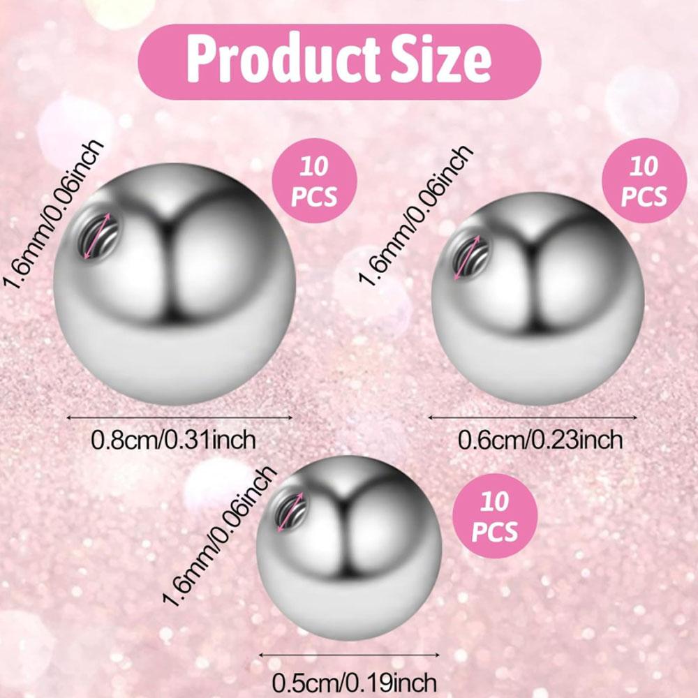 Juego de 10/30 Piezas de Bolas - Body Jewelry Replacement Ball reseña y precio