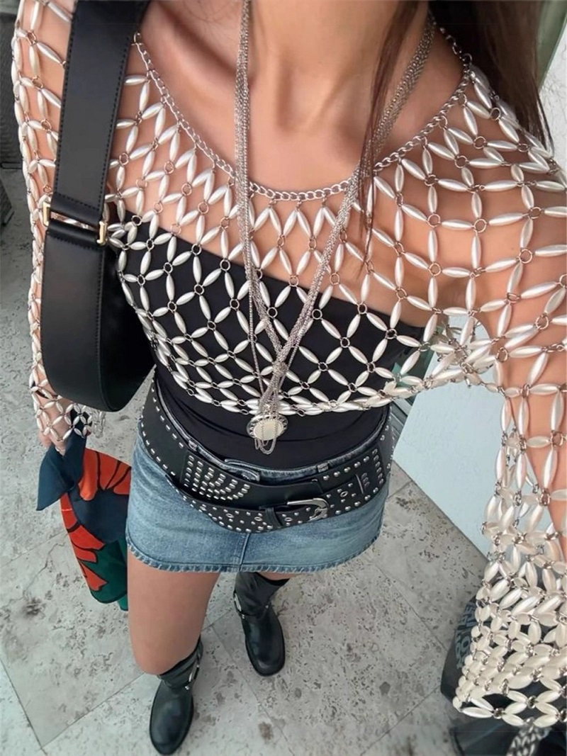 Camisa de rejilla con cuentas  - Body Jewelry Retainers reseña y precio