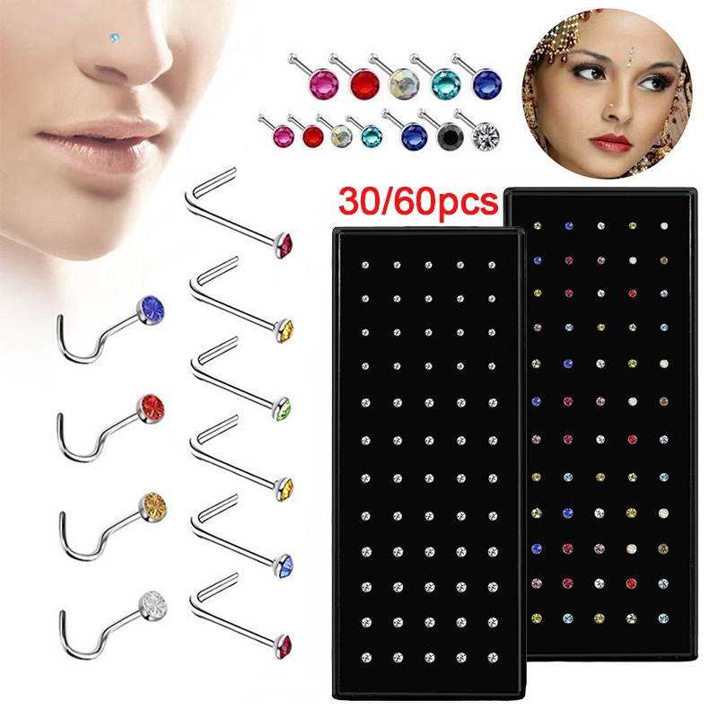 Set de Piercings de Nariz en F - Body Jewelry Surgical Steel reseña y precio