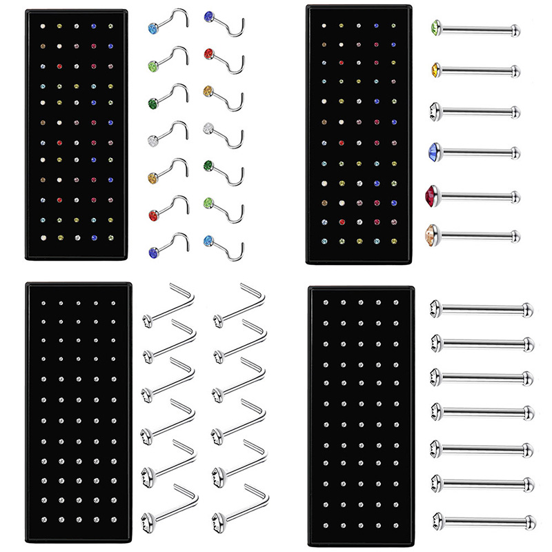Set de Piercings de Nariz en F - Body Jewelry Surgical Steel reseña y precio