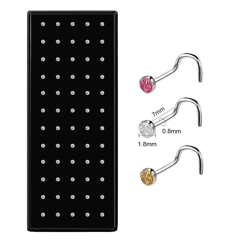Set de Piercings de Nariz en F - Body Jewelry Surgical Steel reseña y precio