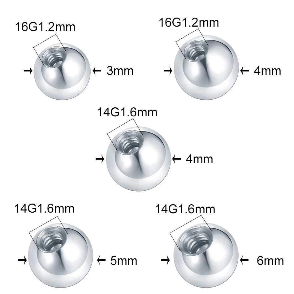 10 bolas de tornillo de acero  - Body Jewelry Replacement Ball reseña y precio