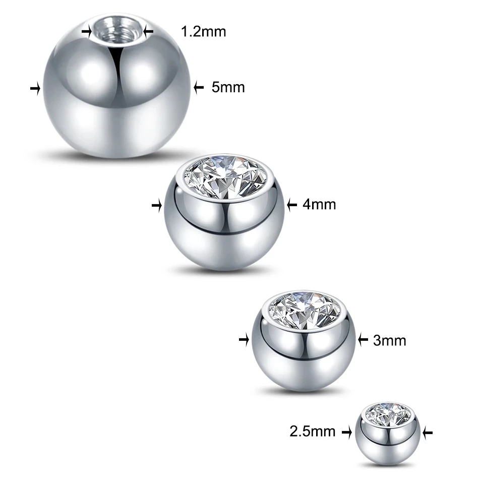10 Uds G23 titanio bolas de cr - Body Jewelry Replacement Ball reseña y precio